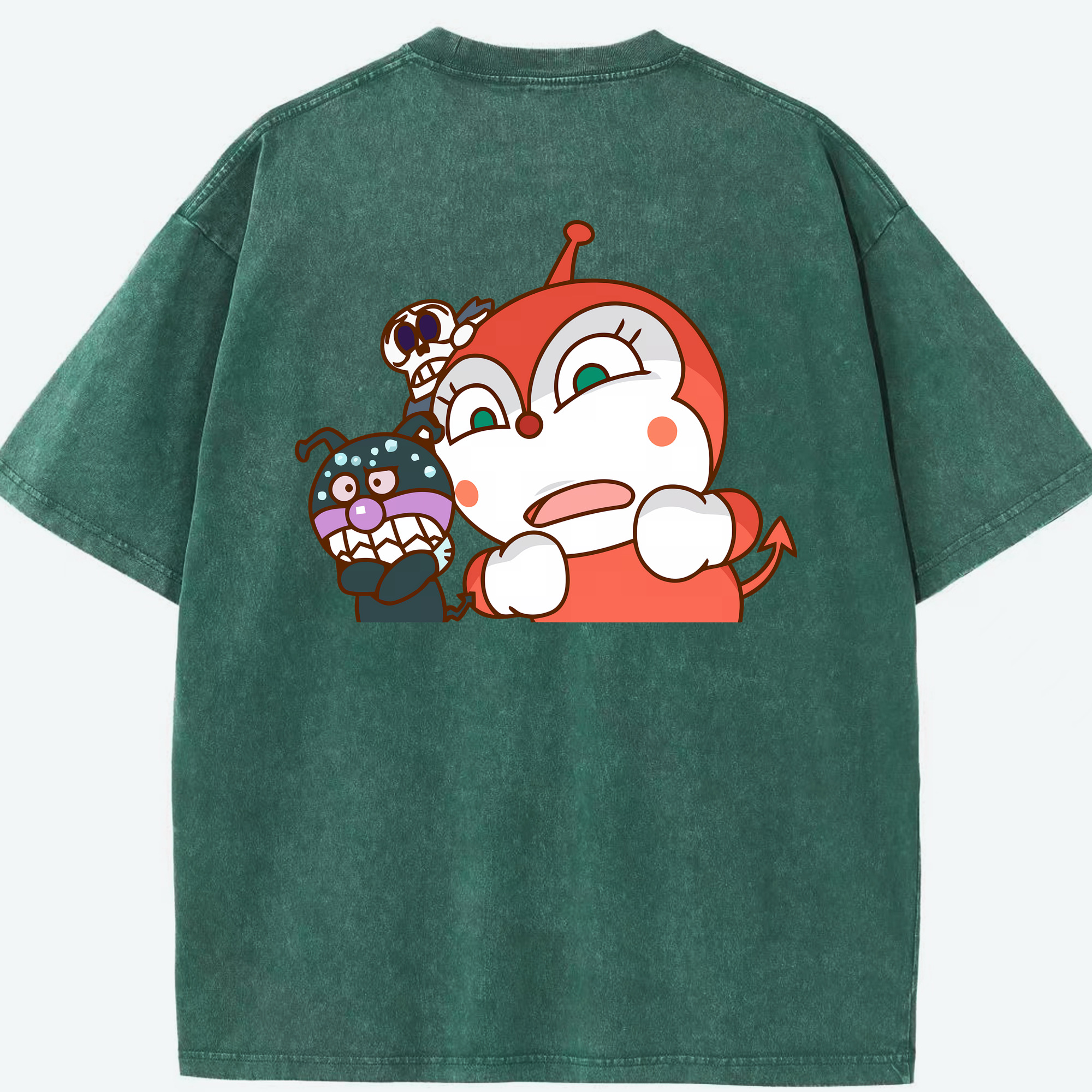 （画像用） アンパンマン Anpanman 綿100% ヴィンテージ風 半袖Tシャツ（背面プリント）